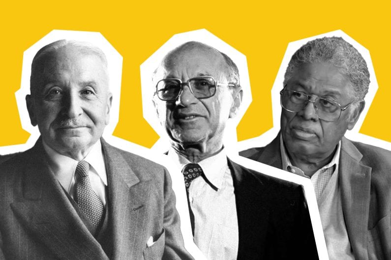 Economistas que defendiam a legalização das Drogas: Mises, Friedman e Sowell.